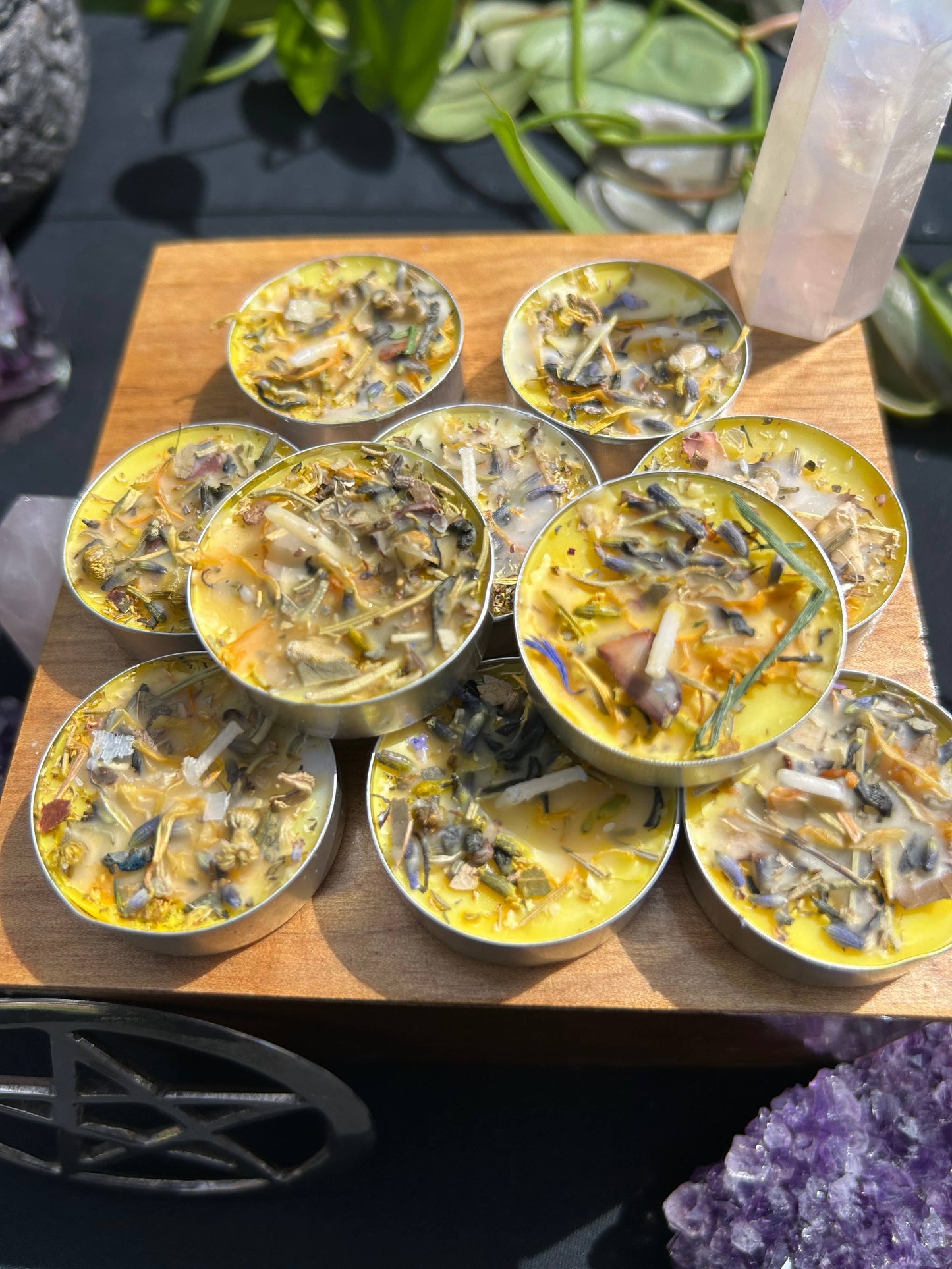 Happy & Peaceful Home Tealight Spell Candle